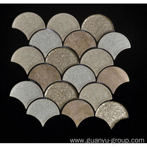 Dark Color Porcelain Glass Mixed Mosaic Tile